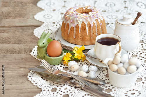 Wallpaper Mural Easter feast, Easter cake and painted eggs  Torontodigital.ca