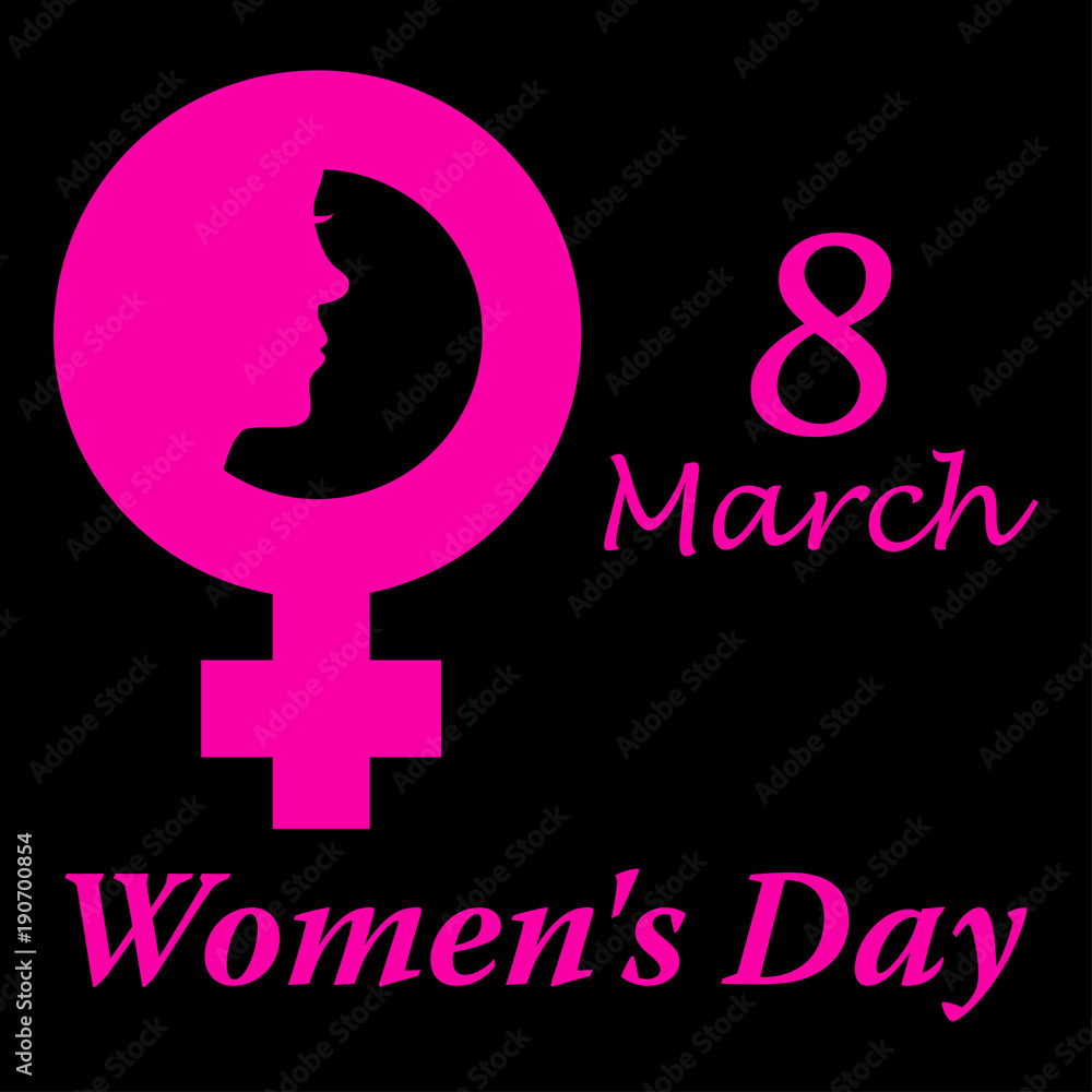 Icono Plano 8 March Y Simbolo Femenino Con Cara Mujer Y Women S Day Y Icono plano 8 march y simbolo femenino con cara mujer y women s day y