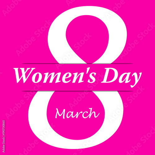 Icono plano 8 March y Women s Day con sombra