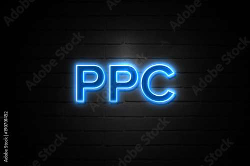 Ppc neon Sign on brickwall