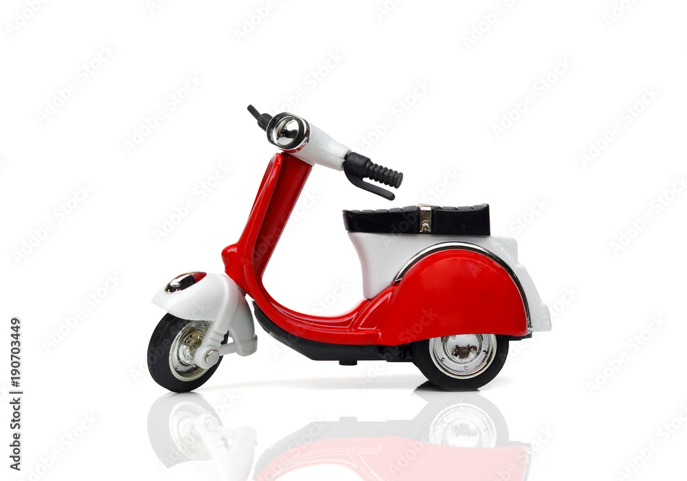 A scooter in red and white color isolated on white