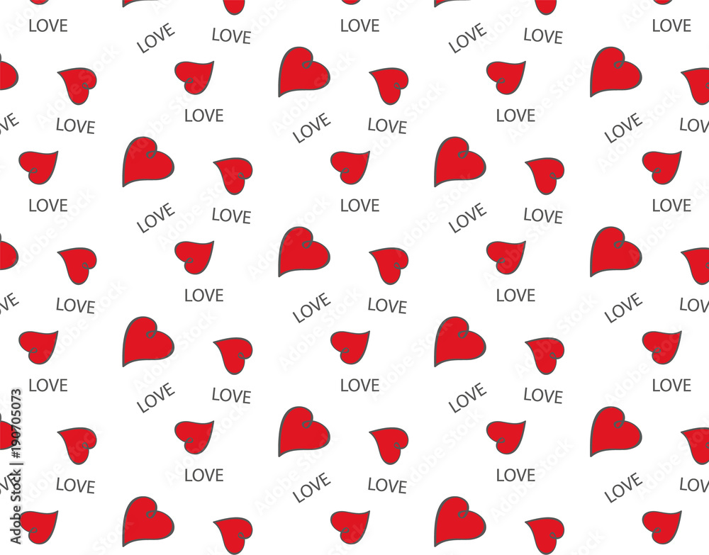 Seamless Pattern With The Word Love Written In Black And Red Background,  Modern, Decoration, Drawing Background Image And Wallpaper for Free Download