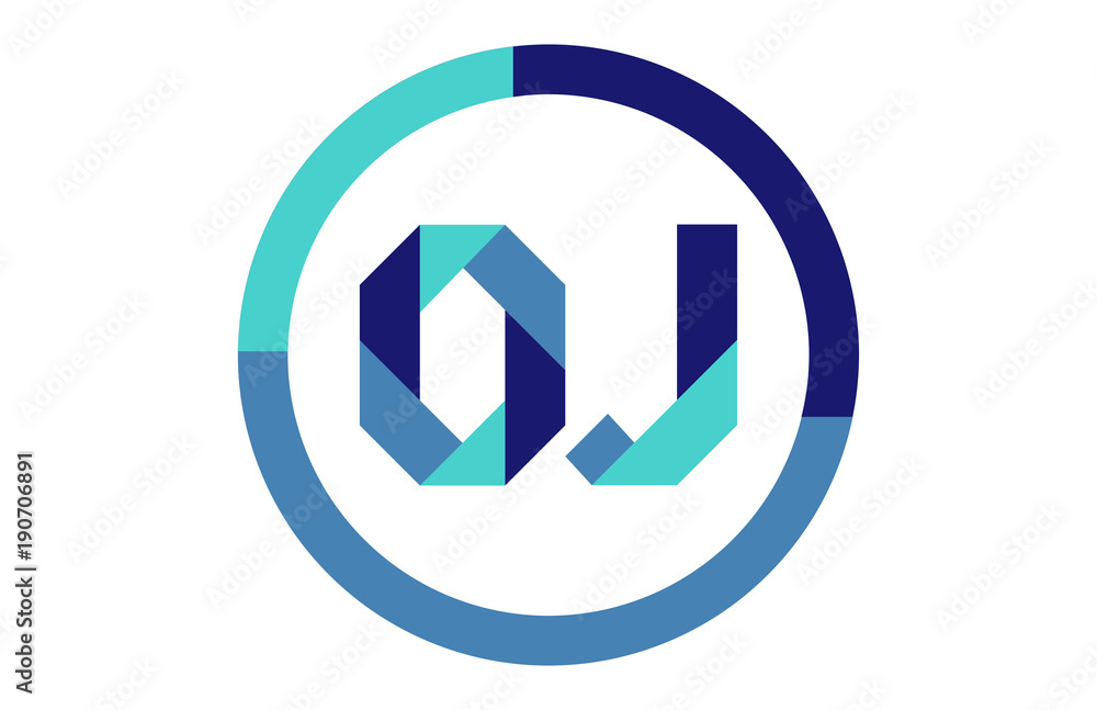 OJ Global Circle Ribbon letter Logo OJ Global Circle Ribbon letter Logo