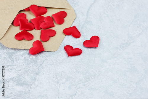 Red silk hearts in open pos...