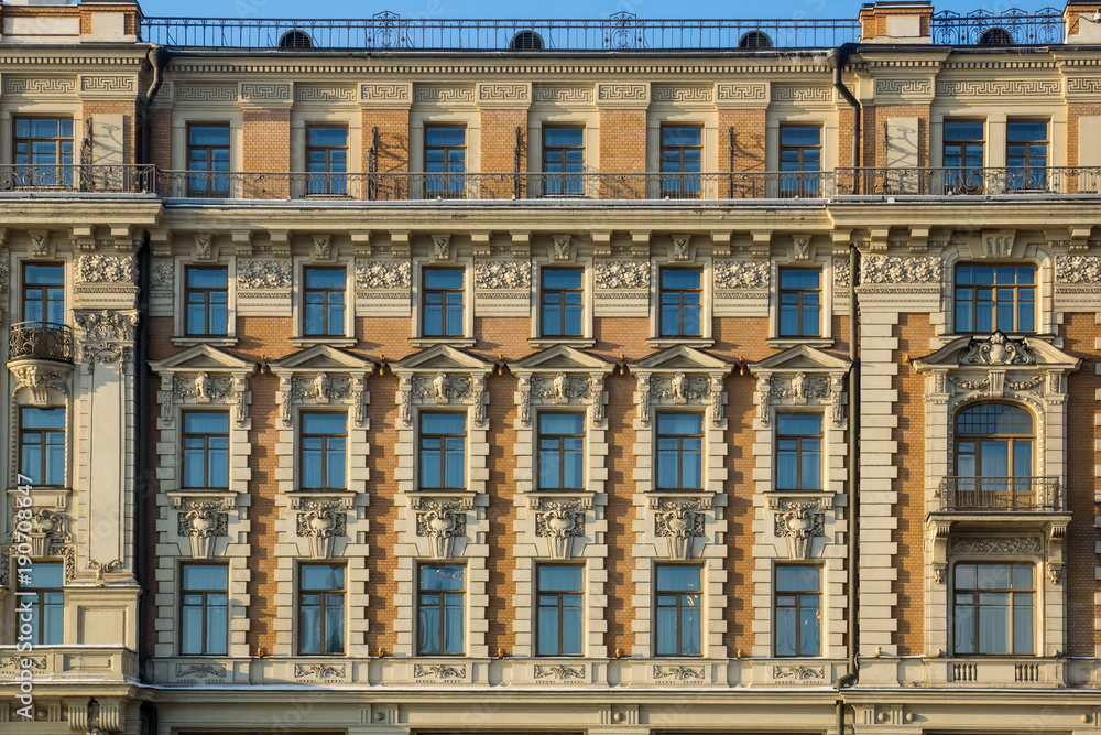 Facade of historical building in Moscow