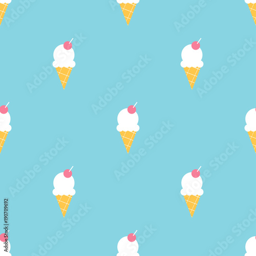 Colorful Ice Cream Summer Seamless Pattern. Vector Design