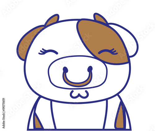 full color adorable and shy cow wild animal