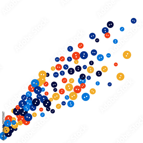 Vector Confetti Background Pattern. Element of design. Colored buttons on a white background