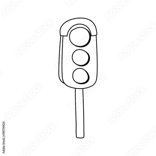 line traffic light object to urban caution