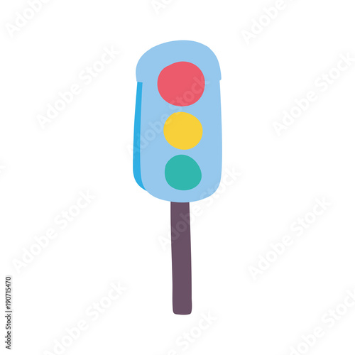 colorful traffic light object to urban caution