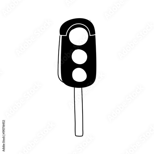 silhouette traffic light object to urban caution