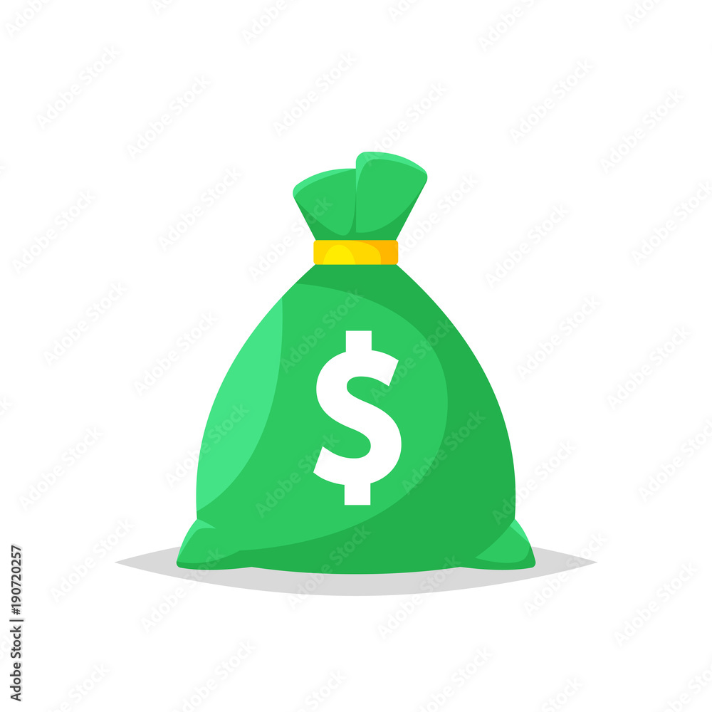 Money bag cartoon vector isolated Stock Vector Adobe Stock