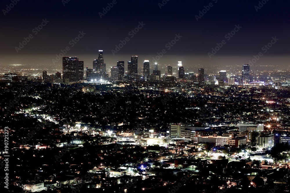 Downtown Los Angeles Skyline at Night 