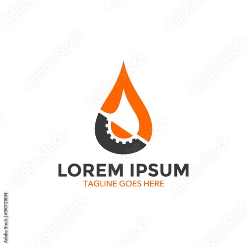 oil and gas industry related logo template. simple shape and color. unique vector illustration. editable