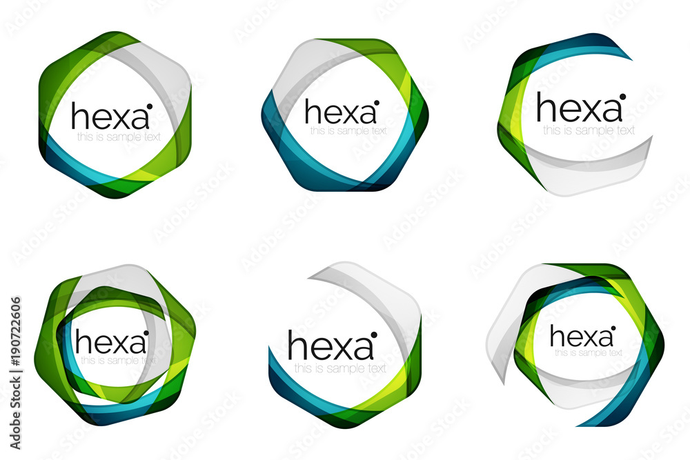 Hexagon vector logo icon templates Stock Vector | Adobe Stock