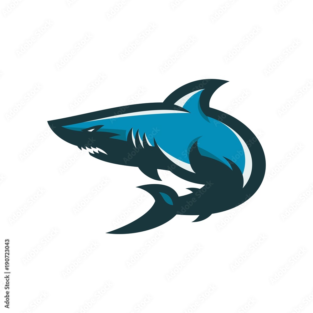 Naklejka premium rekin - wektor logo / ikona ilustracja maskotka