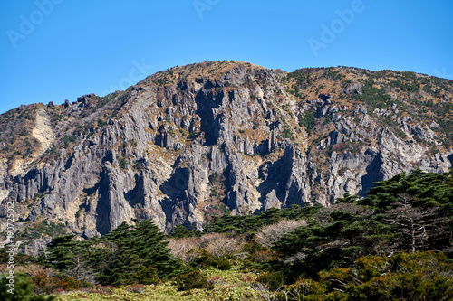 The way up hallasan mountain, Jeju island, South Korea.