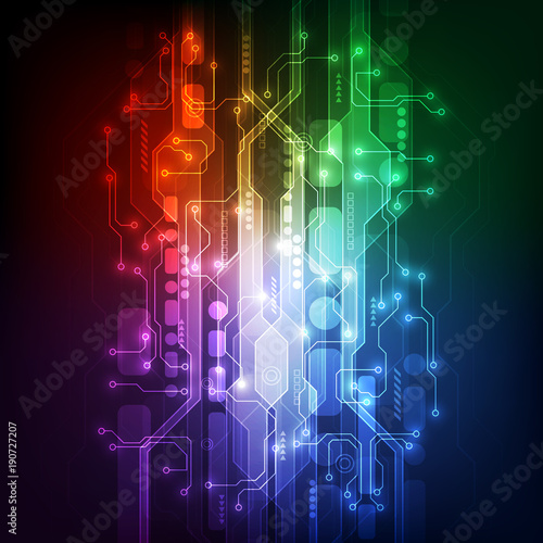 Vector Abstract futuristic circuit board, Illustration high digital technology blue color © kran77