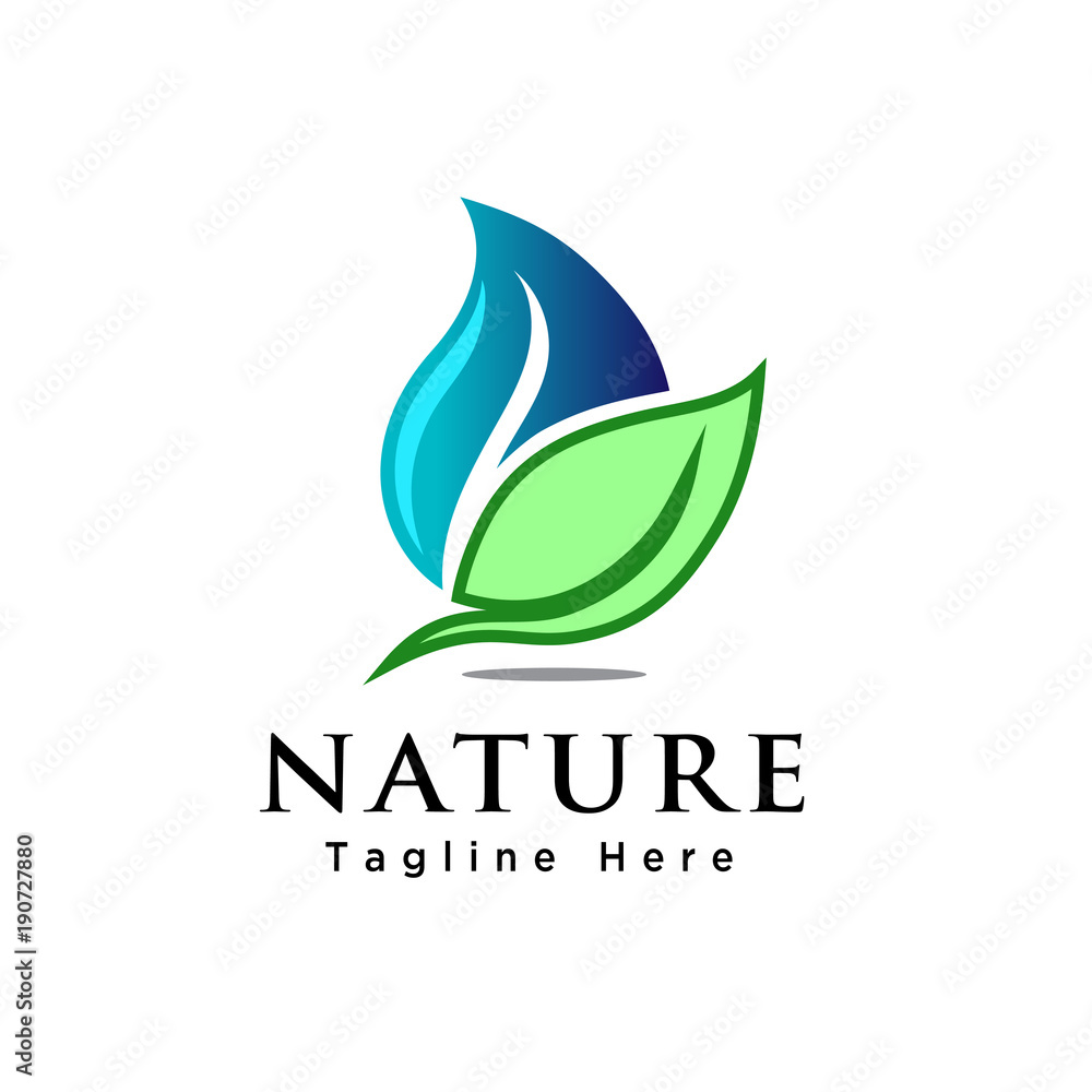 Water drop leaf nature logo Water drop leaf nature logo