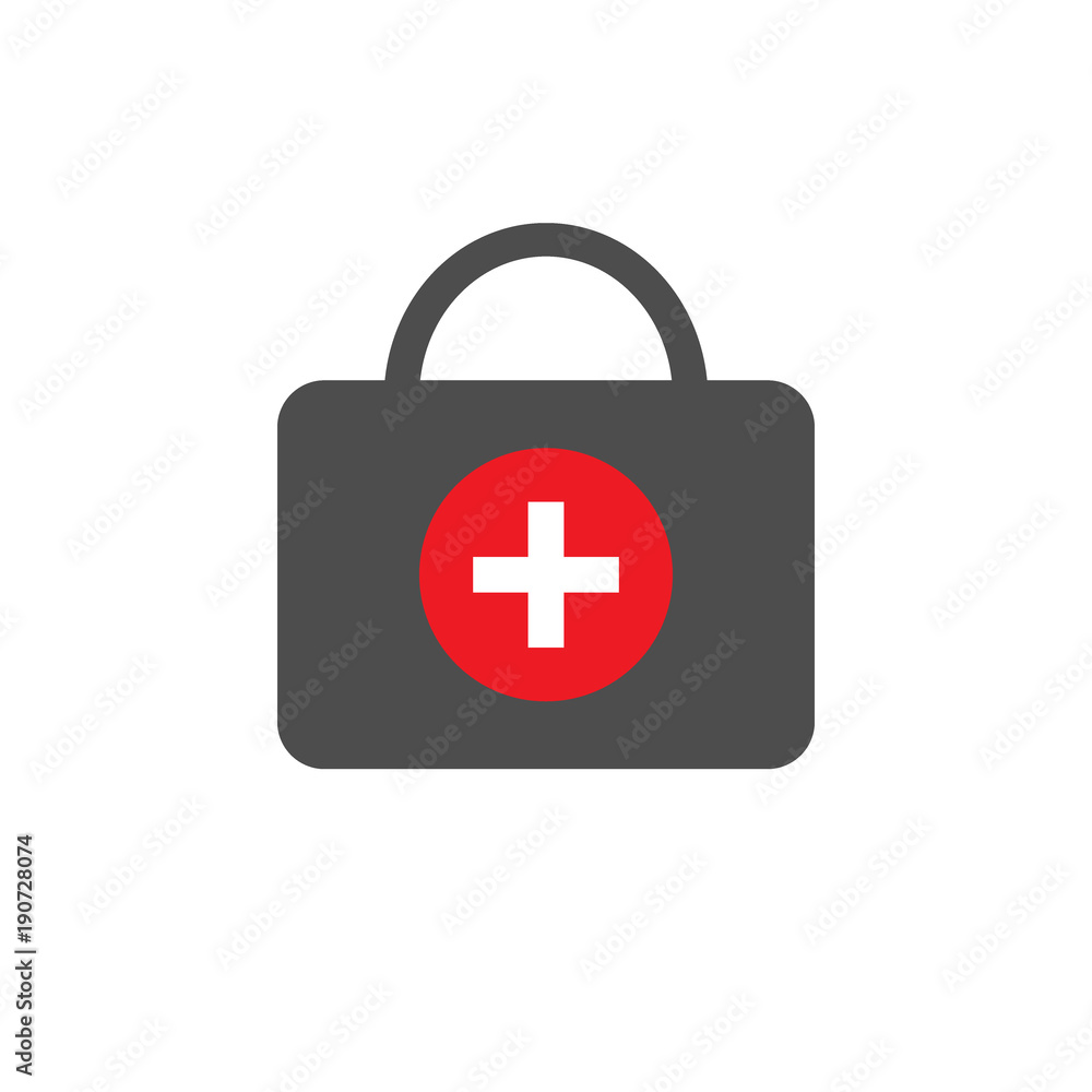 First aid kit icon. Medical bag with cross symbol. Vector. First aid kit icon. Medical bag with cross symbol. Vector.