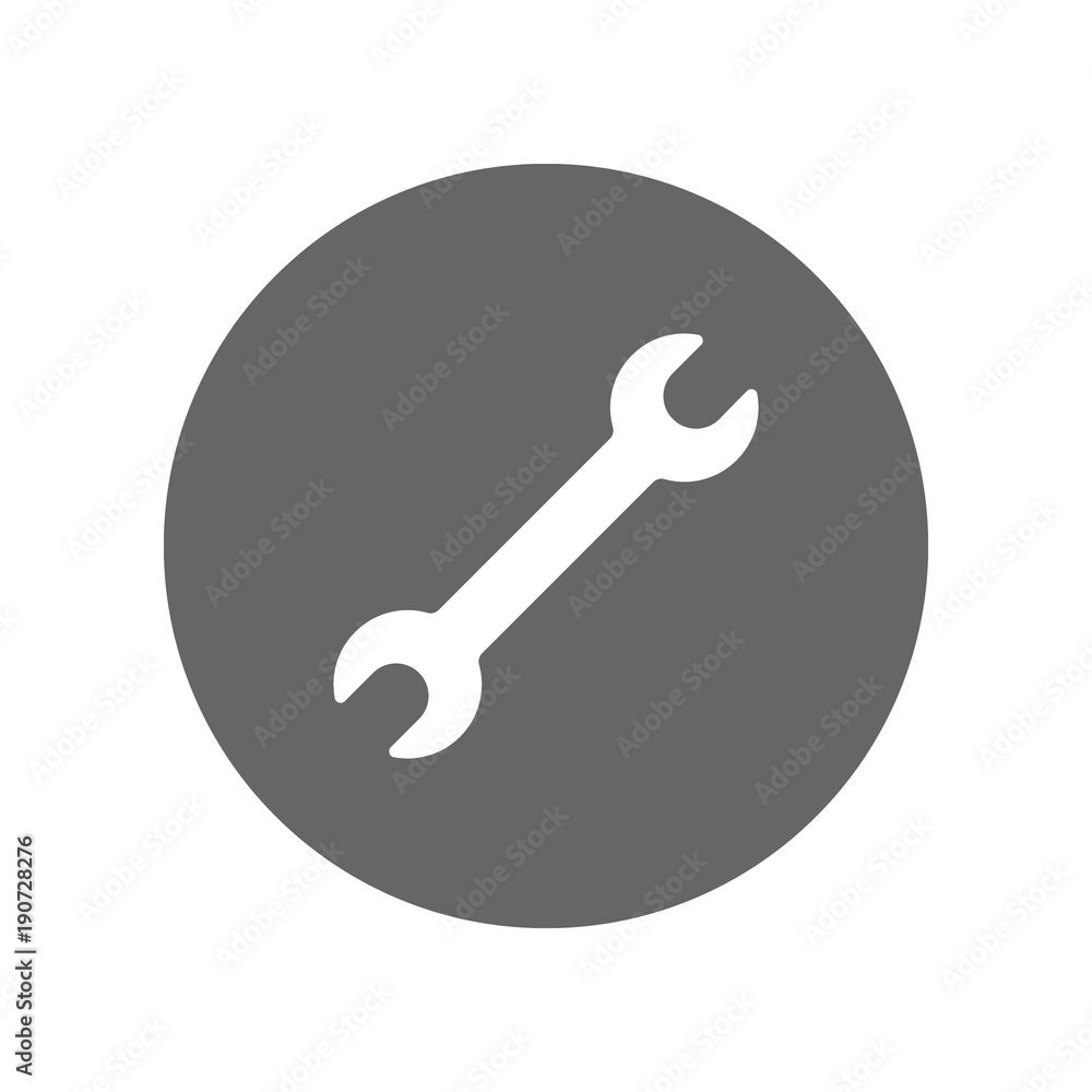 Wrench icon. Spanner in circle. Vector. Wrench icon. Spanner in circle. Vector.