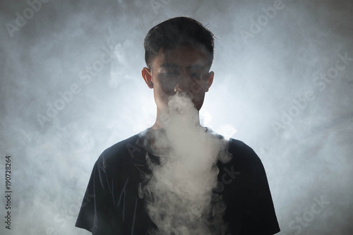 Asian man smoker 