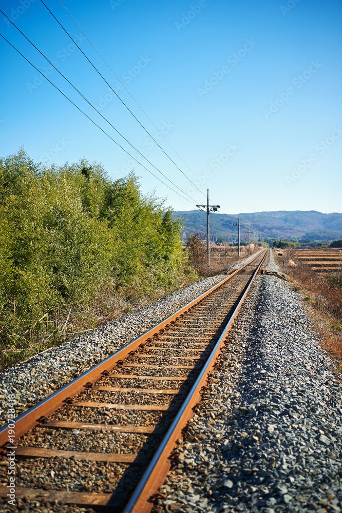 The railway scenery was filmed in South Korea.