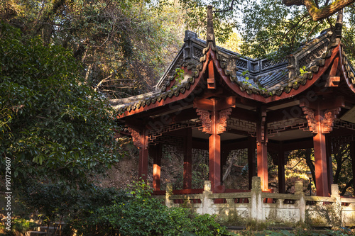 Traditional Chinese wooden gazebo pavilion