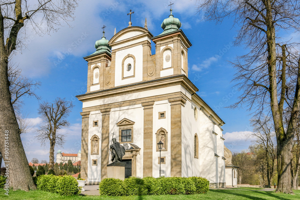 NOWY WISNICZ, POLAND - APRIL 09, 2017: The city church in the city