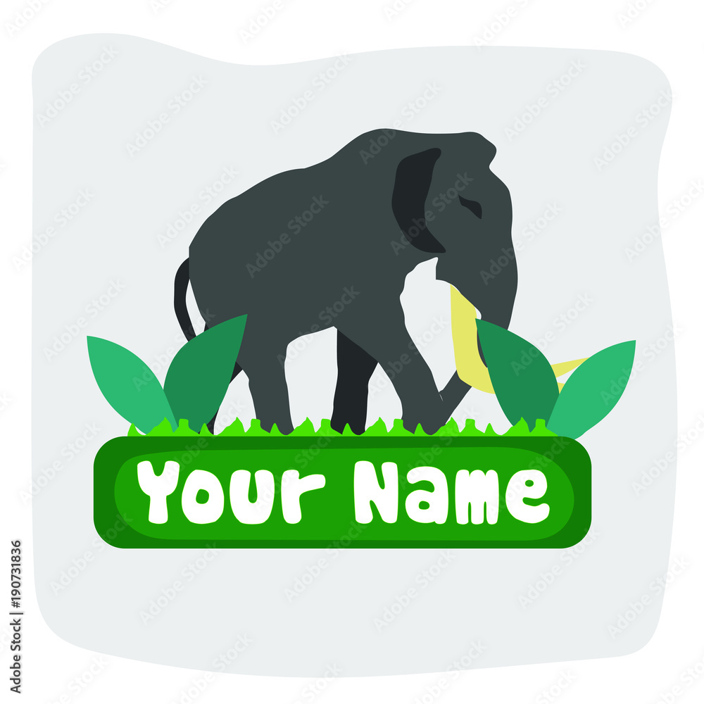 Fototapeta premium elephant logo that can be replaced with your name