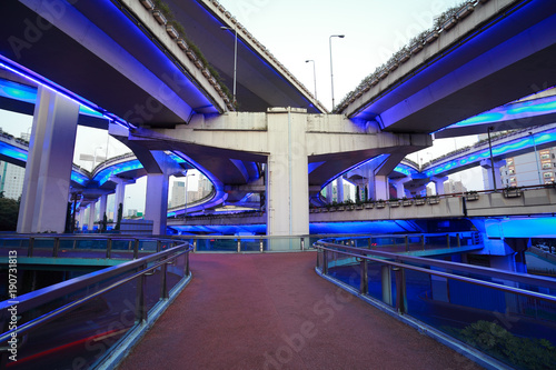 Wallpaper Mural City road overpass viaduct bridge of night scene Torontodigital.ca