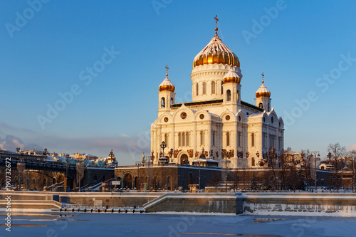 Cathedral of Christ the Saviour in Moscow. View from Bersenevskaya embankment