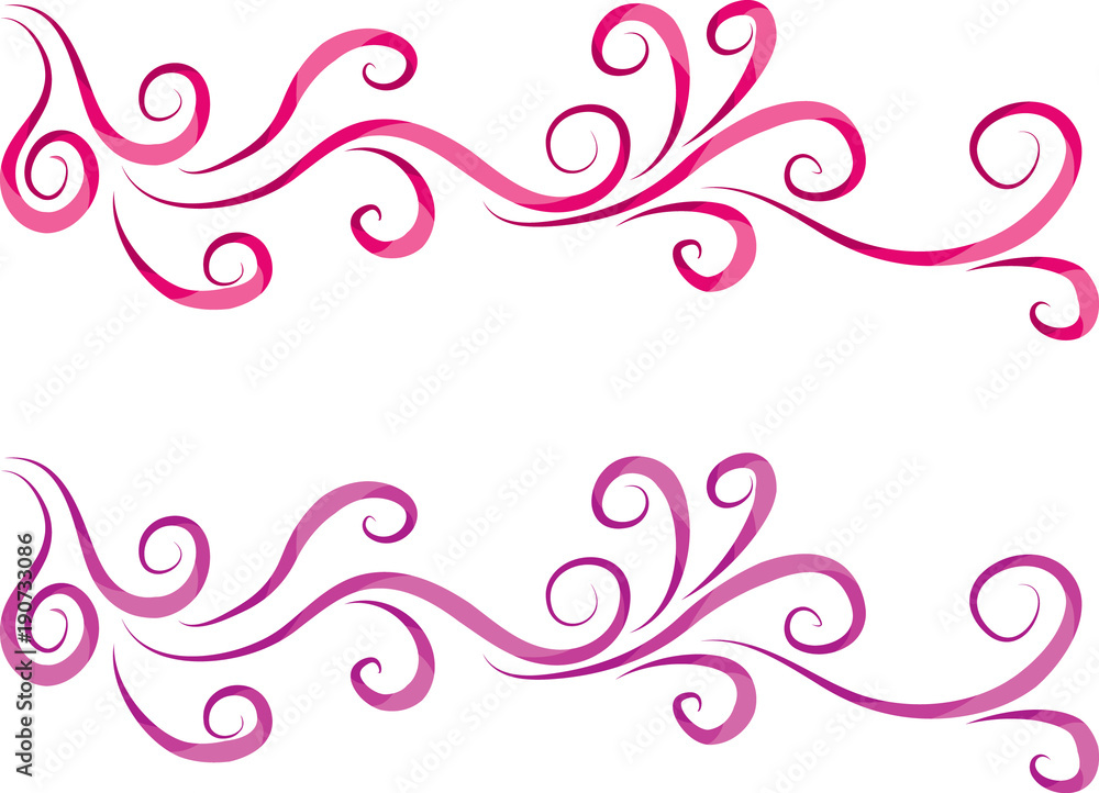 Calligraphic decorative elements with lines Calligraphic decorative elements with lines