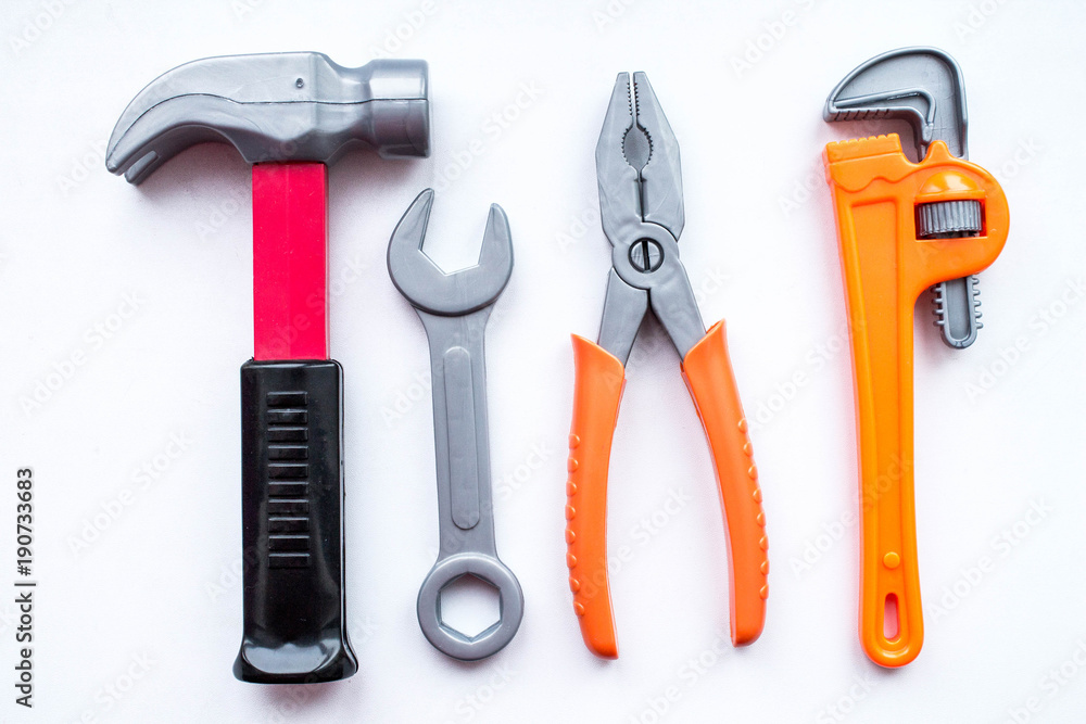 A set of plastic children's instruments for games A set of plastic children's instruments for games