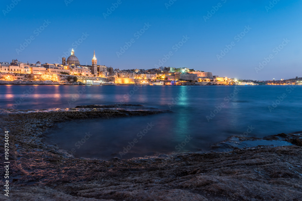 Nightfall on Valletta, Malta