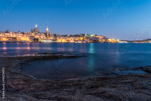 Nightfall on Valletta, Malta