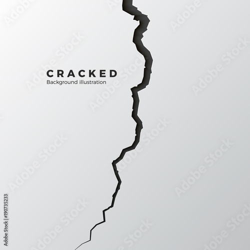 Surface cracked ground. Sketch crack texture. Split terrain after earthquake. Vector illustration photo