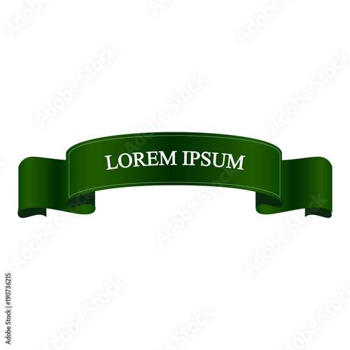 Beautiful colored ribbon. Realistic Ribbon with inscription: Lorem ipsum