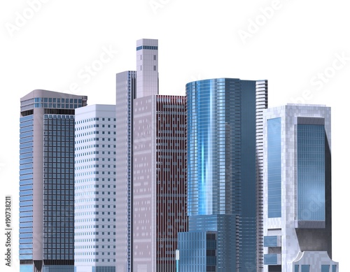 Skyscrapers 3D Illustration isolated on white background © vik173