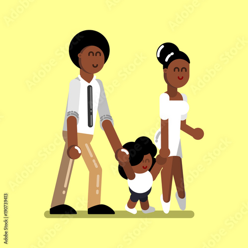 Young afro american family