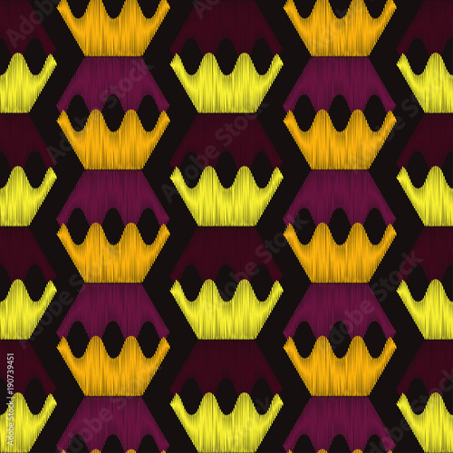 Seamless geometric pattern. The crown's texture. Scribble texture. Bright colors and simple shapes. Trendy seamless pattern designs.