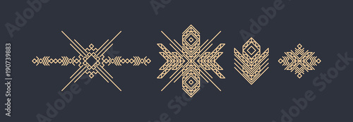 Line art design for invitation, poster, badge, monogram. Elegant luxury design template. Vector illustration.