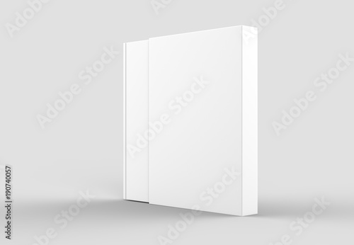 Slipcase book mock up isolated on soft gray background. 3D illustrating.
