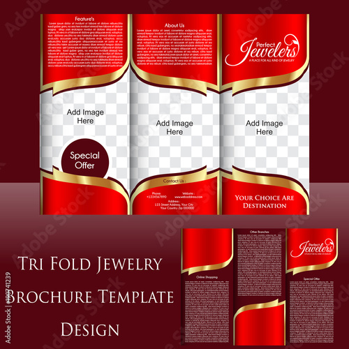 Tri Fold Jewelry Shop Brochure Template Design