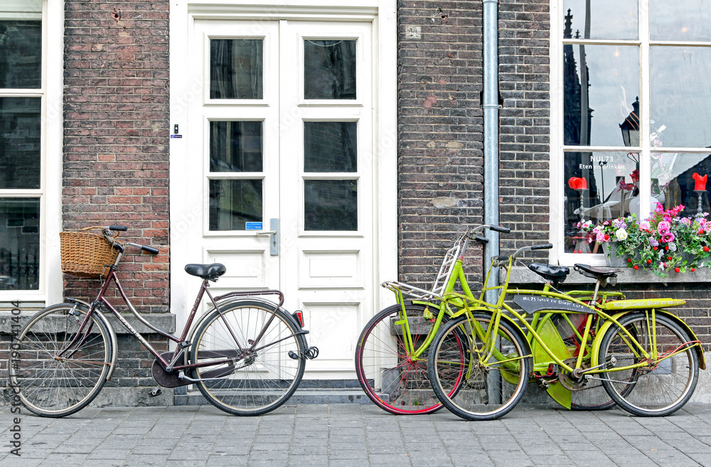 Bicycles in front of house