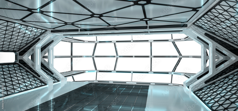 Spaceship bright interior 3D rendering Spaceship bright interior 3D rendering
