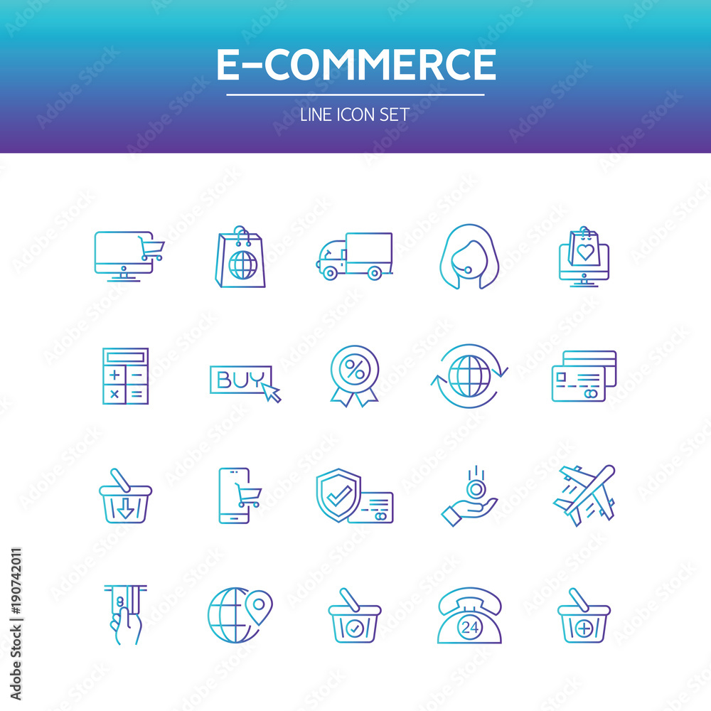E-Commerce Line Icon E-Commerce Line Icon
