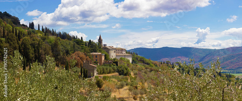 Bild auf Leinwand View of the tuscan hills from the town of Cortona, Italy