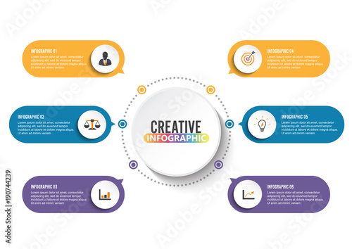 Business data visualization. Process chart. Abstract elements of graph, diagram with steps, options, parts or processes. Vector business template for presentation. Creative concept for infographic.