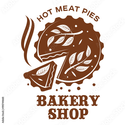 Meat pie, roll, quiche illustration